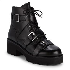 Ash Razor Buckle Combat Boots